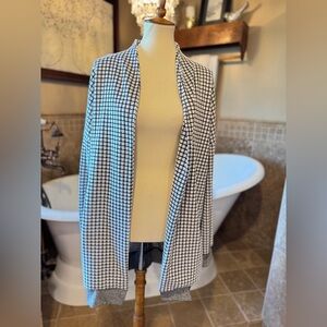 Melody Women's Black and White Checkered Cardigan xl